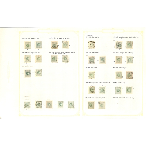 1495 - Postage Dues. 1874-82 Perf 14 and 13 postage dues, the detailed mint and used study well written up ... 