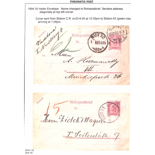 879 - Vienna Pneumatic Post. 1875-1956 Covers and cards in three albums, the collection formed by Colin To... 