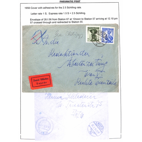 879 - Vienna Pneumatic Post. 1875-1956 Covers and cards in three albums, the collection formed by Colin To... 