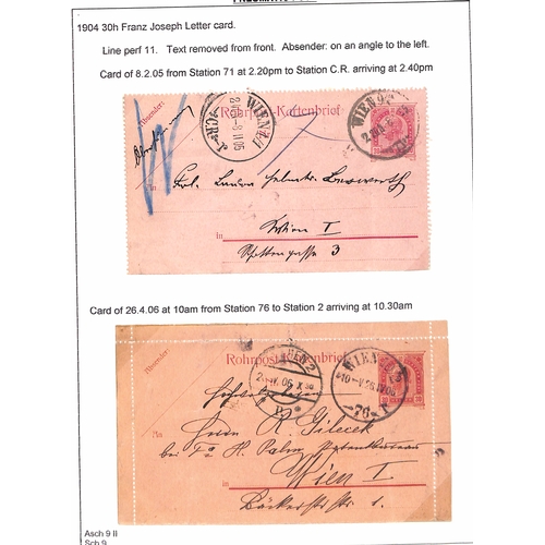 879 - Vienna Pneumatic Post. 1875-1956 Covers and cards in three albums, the collection formed by Colin To... 