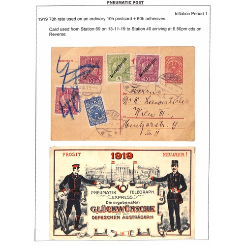 879 - Vienna Pneumatic Post. 1875-1956 Covers and cards in three albums, the collection formed by Colin To... 