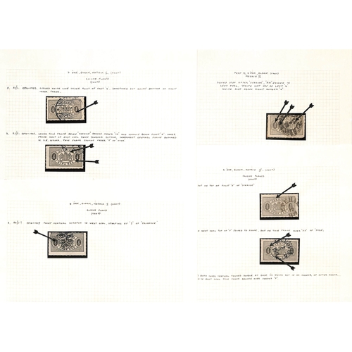 1493 - Officials. 1881-95 Perf 13 Issue, the detailed study of shades and plate varieties written up in an ... 