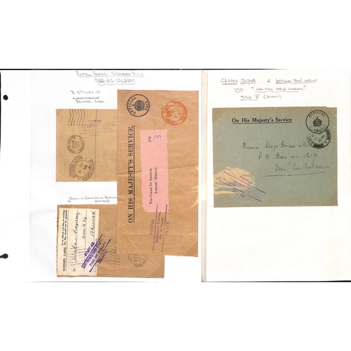 1512 - Official Mail. 1931-62 Official covers and cards (79) in an album, mainly stampless covers with Post... 