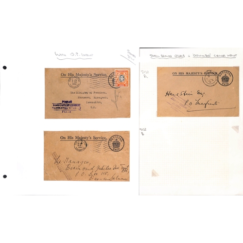 1512 - Official Mail. 1931-62 Official covers and cards (79) in an album, mainly stampless covers with Post... 