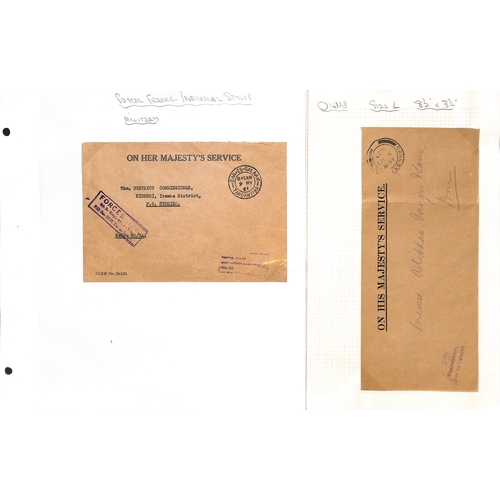 1512 - Official Mail. 1931-62 Official covers and cards (79) in an album, mainly stampless covers with Post... 