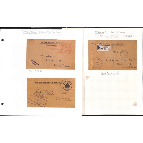 1512 - Official Mail. 1931-62 Official covers and cards (79) in an album, mainly stampless covers with Post... 