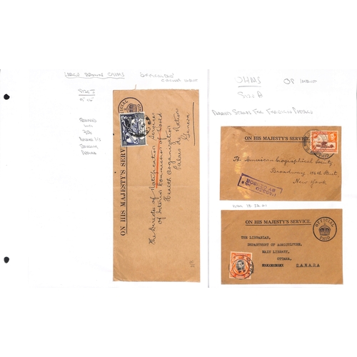 1512 - Official Mail. 1931-62 Official covers and cards (79) in an album, mainly stampless covers with Post... 