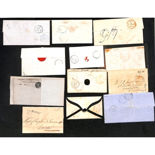 273 - c.1844-1970 Covers and cards with prestamp and stampless, undated circles, numerals (with 1852 