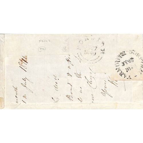 18 - 1840 (July 27) Part entire (large part of reverse cut away) from Yarmouth to Norwich, bearing a 2d b... 