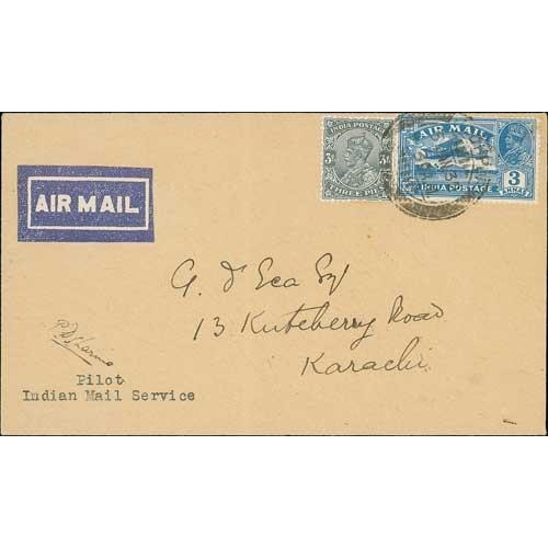 1278 - 1932 (Jan 5) Karachi to Delhi first return flights by the Delhi Flying Club, covers flown from Delhi... 