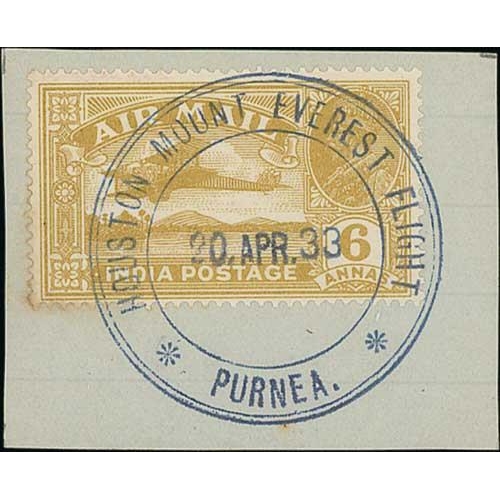 1292 - 1933 (Apr 20) Houston Mount Everest Expedition, 2a, 3a, 4a, 6a and 12a Air stamps tied to separate p... 