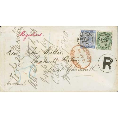 1665 - 1890 (Mar 25) Registered cover addressed to 