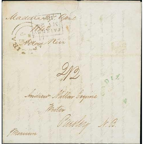 532 - 1842 (Apr 27) Entire letter from Madeira to Scotland endorsed by the 