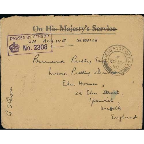 543 - World War Two - Norway. 1940 (May 26) O.A.S Cover to England with F.P.O 127 c.d.s, used at Narvik, b... 