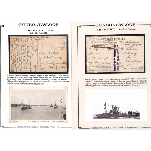 537 - Naval Mail. 1882-c.1930 Covers, cards and letters from or to British naval vessels, the display well... 