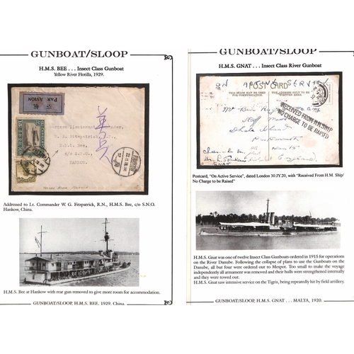 537 - Naval Mail. 1882-c.1930 Covers, cards and letters from or to British naval vessels, the display well... 