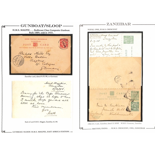 537 - Naval Mail. 1882-c.1930 Covers, cards and letters from or to British naval vessels, the display well... 