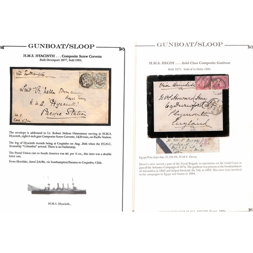 537 - Naval Mail. 1882-c.1930 Covers, cards and letters from or to British naval vessels, the display well... 