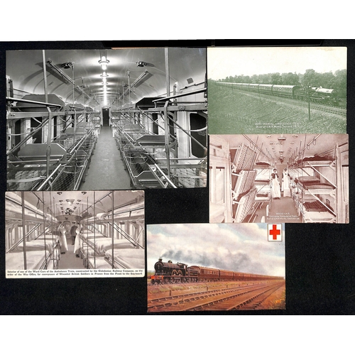 277 - 1914-18 Picture postcards of British ambulance trains operating in G.B or France including real Phot... 