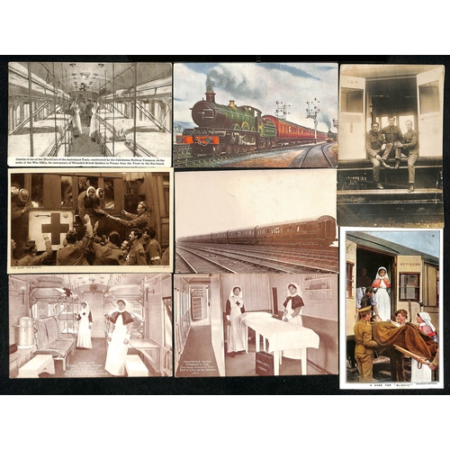 277 - 1914-18 Picture postcards of British ambulance trains operating in G.B or France including real Phot... 