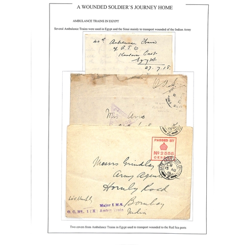 282 - 1914-18 Stampless covers and cards from British ambulance trains operating overseas, with censored c... 