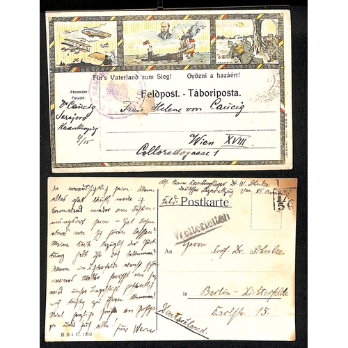 271 - Austria. 1915-18 Stampless postcards (19) and covers (2) with cachets comprising Spitalzug 7, 27 (2)... 