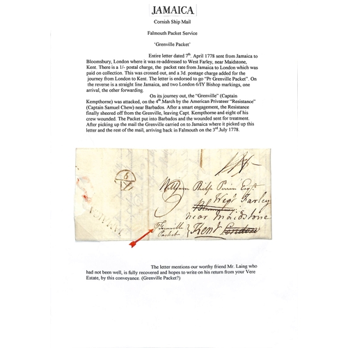 516 - 1778 (Apr 7/15) Entire letters from Kingston to London endorsed by the 