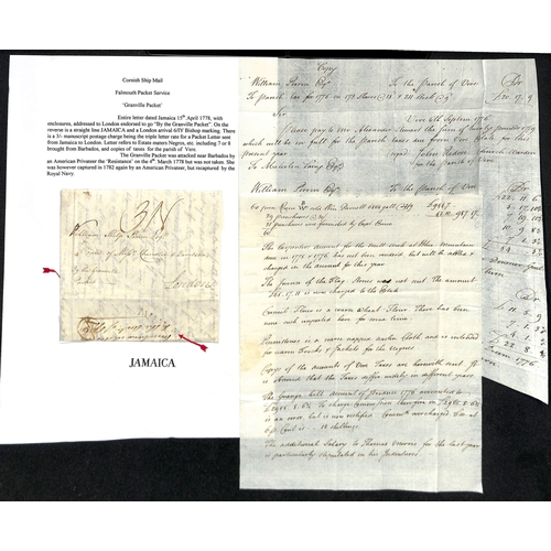 516 - 1778 (Apr 7/15) Entire letters from Kingston to London endorsed by the 