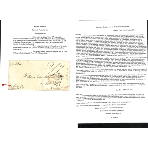 525 - 1813-14 Entire letters from Spanish Town to Scotland, endorsed by the 