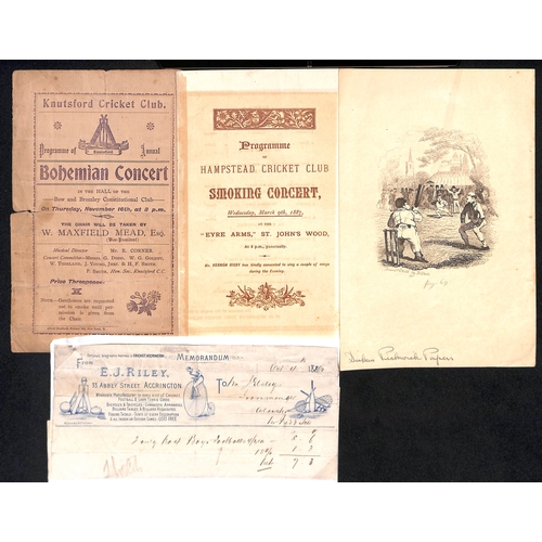 26 - England & Scotland - Ephemera. c.1855-1936 Ephemera including 1850s printed Borough of Tynemouth Cri... 