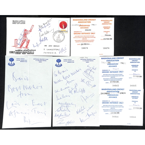 65 - Sri Lanka, Zimbabwe, etc. 1932-2003 Ephemera and autographs including unused Argentine Cricket Assoc... 