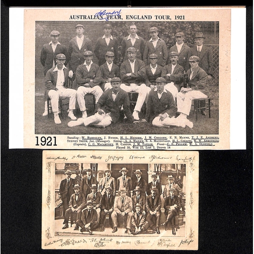 54 - Australia - Tours to England. 1921-2005 Ephemera including 1934 Kennington Oval scorecard (Australia... 