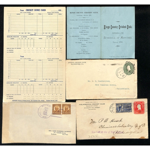 45 - USA. 1891-1955 Covers, cards and ephemera including 1891 Kings County C.C cover with enclosed letter... 