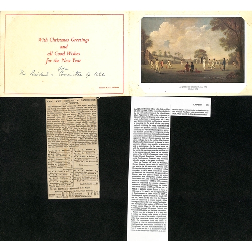 24 - Lord's Cricket Ground/M.C.C. c.1880-98 Letters (2) and a ½d postcard all with differing 