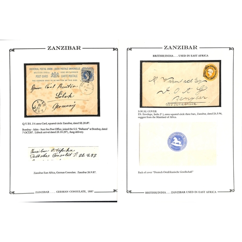 1662 - Postal Stationery. 1887-94 1a Postcard to Germany (a little staining), 1a on 1½a postcard to G.... 