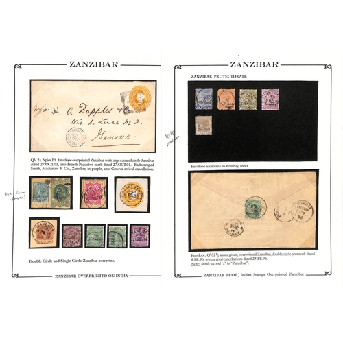 1668 - 1896 Cover to India bearing 2a6p Zanzibar overprint on reverse, tied by Zanzibar c.d.s; and 1902 2a6... 