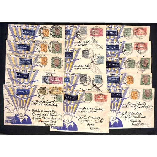 1286 - 1932 (Oct 15/18) Tata Sons Ltd, Karachi to Madras route, official Tata second type flight covers wit... 