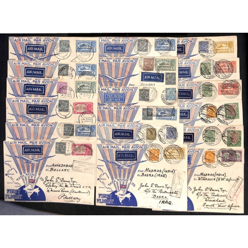 1285 - 1932 (Oct 15/18) Tata Sons Ltd, Karachi to Madras route, official Tata first type flight covers with... 