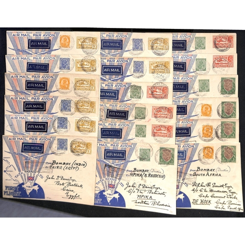 1285 - 1932 (Oct 15/18) Tata Sons Ltd, Karachi to Madras route, official Tata first type flight covers with... 