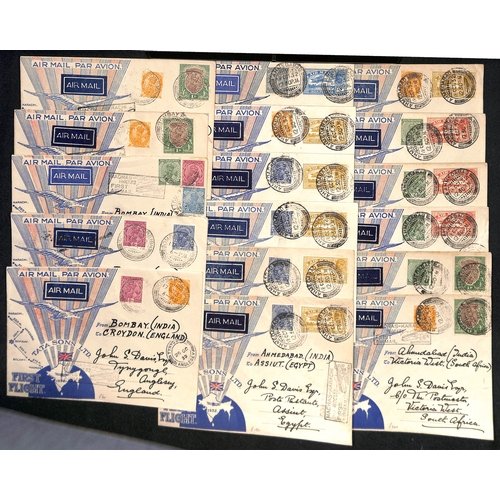 1285 - 1932 (Oct 15/18) Tata Sons Ltd, Karachi to Madras route, official Tata first type flight covers with... 