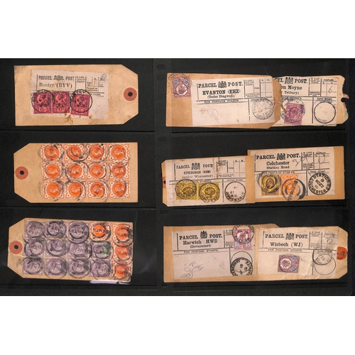 550 - Parcel Tags and Envelopes. 1895-1940 Tie-on parcel tags (12), entire covers bearing Parcel Post labe... 