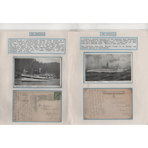 111 - Aberdonian. 1915-19 Cover and picture postcards of the hospital ship (11), the stampless cover endor... 