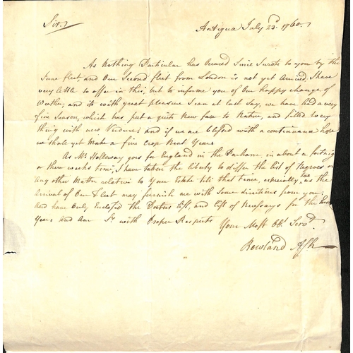 14 - 1753-60 Entire letters from Antigua to Charles Tudway at John Tudways opposite the Mews Gate, Charin... 