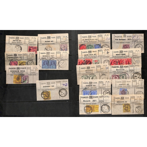 546 - Durham/Northumberland. 1891-1922 Parcel Post labels with stamps of QV (24), KEVII (21) or KGV (16), ... 