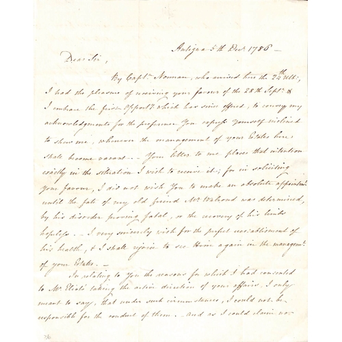 17 - 1786 (Dec 5) Entire letter from Antigua to Clement Tudway in London 