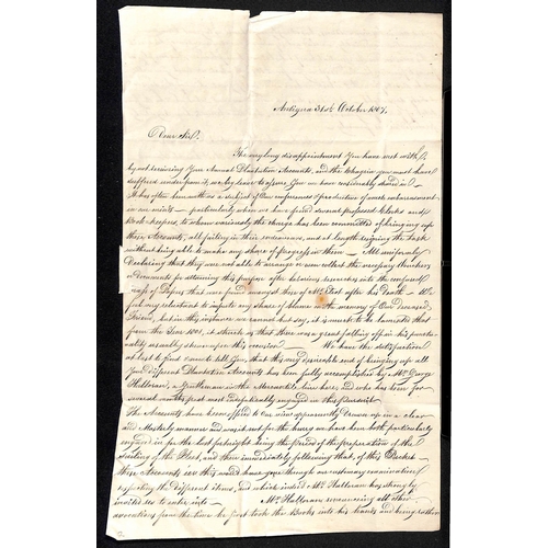 19 - 1807 (Oct 31) Entire letter from Antigua to Clement Tudway in Wells with fine 