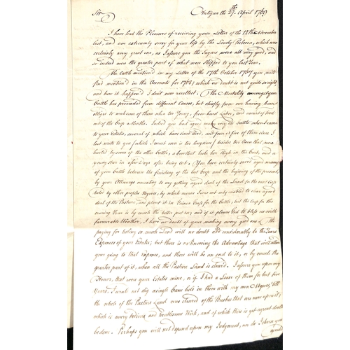 10 - Deal / Dover. 1766-69 Entire letters from Antigua, one 1766 (Apr 6) letter to Clement Tudway in Well... 