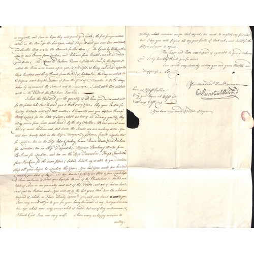 10 - Deal / Dover. 1766-69 Entire letters from Antigua, one 1766 (Apr 6) letter to Clement Tudway in Well... 