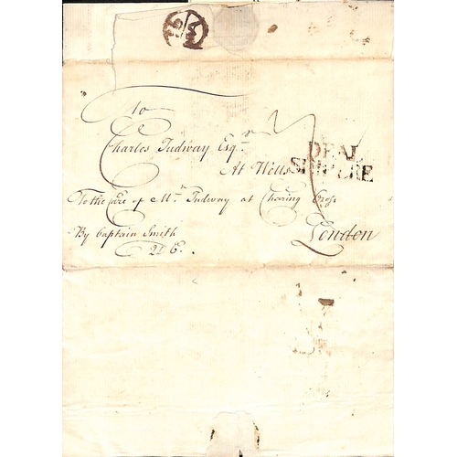 9 - Deal. 1767 (Aug 18) and 1770 (Mar 27) Entire letters from Antigua to Charles Tudway at Wells, care o... 