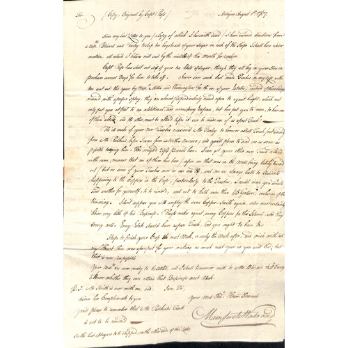 9 - Deal. 1767 (Aug 18) and 1770 (Mar 27) Entire letters from Antigua to Charles Tudway at Wells, care o... 